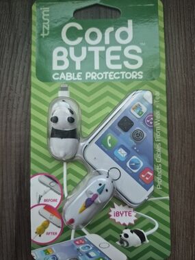 Tzumi Cord Bytes Cable Protectors - White Panda & White Unicorn